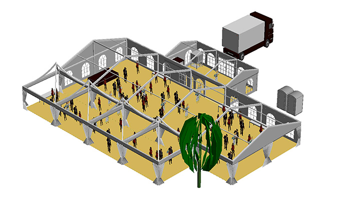 Vue isométrique - Structure de réception